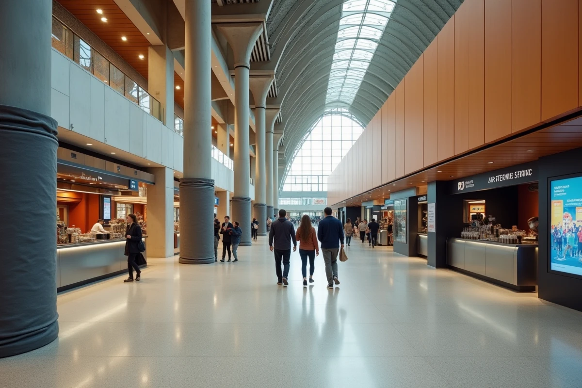 Couloir rénové et nouveaux espaces d'accueil du public dans le concourse de l'Accor Arena Paris pour la saison 2026