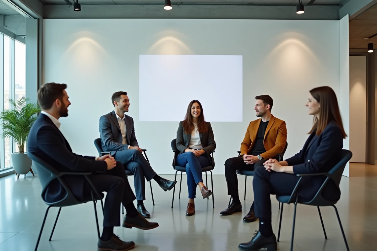 Casting d'un film Spider-Man réuni lors d'une conférence de presse avec acteurs en tenues décontractées souriants ensemble