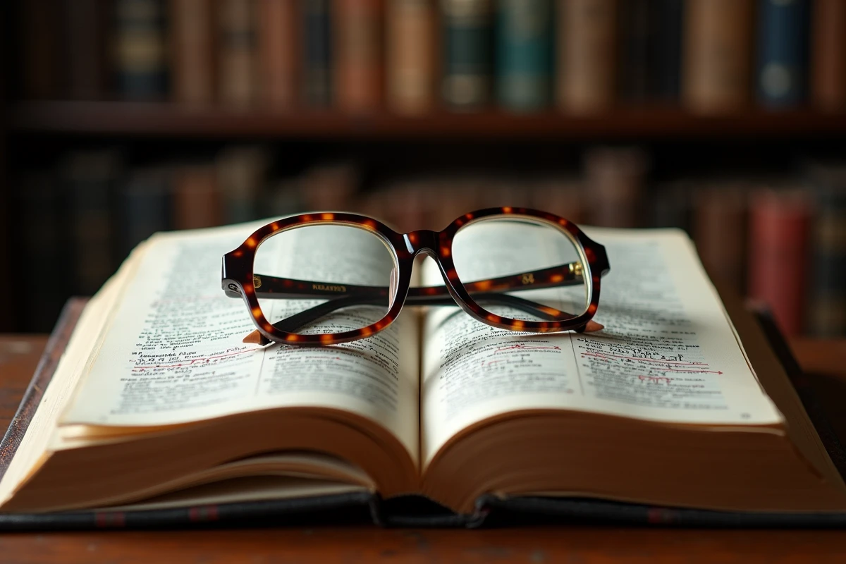 Dictionnaire italien et guide de mots croisés annotés avec des villes en 4 lettres sur un bureau de bibliothèque