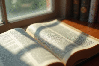 Dictionnaire ouvert sur un bureau en bois avec mots pourrais et pourrai