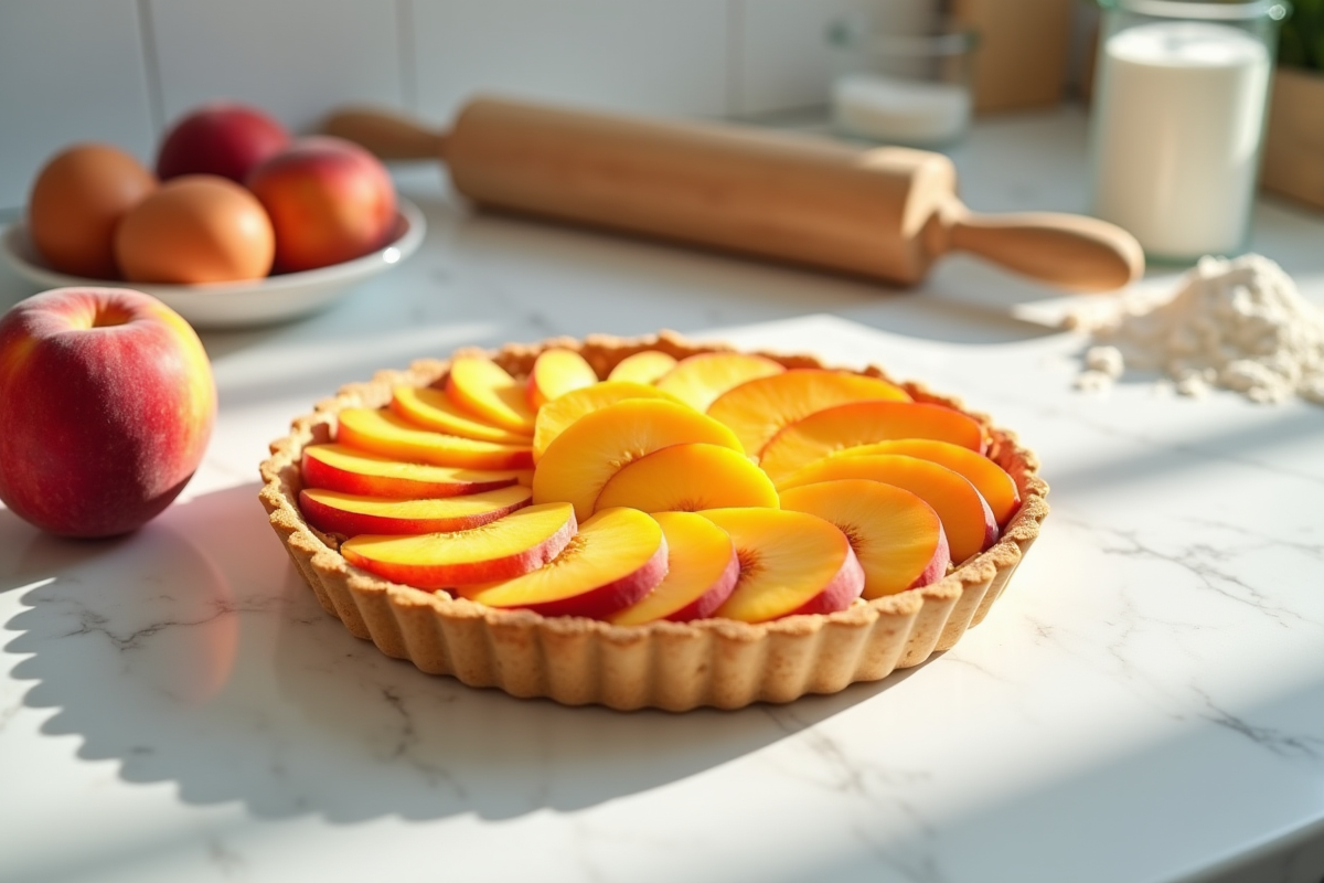 tarte pêches