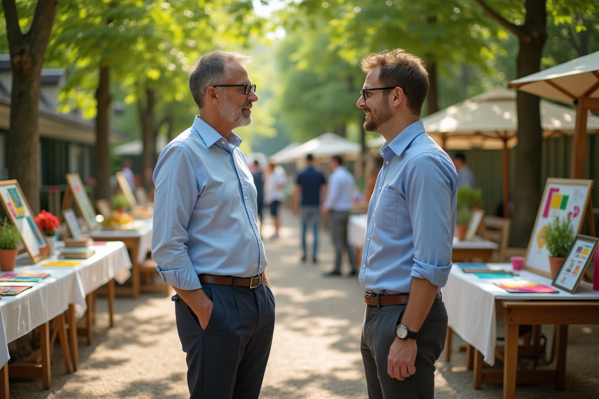 Homme en conversation avec un instructeur lors d