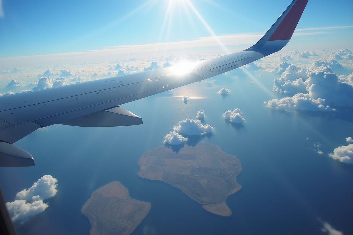 Paysages variés de différents continents vus en vol